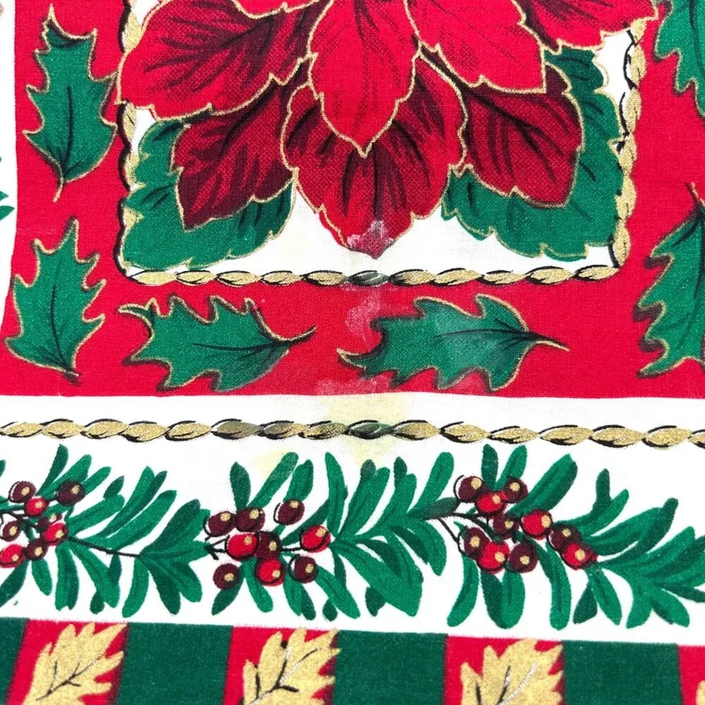 6 PC CHRISTMAS TABLE LINENS RUNNER PLACEMATS POTHOLDER SWAN POINSETTIA CROCHET